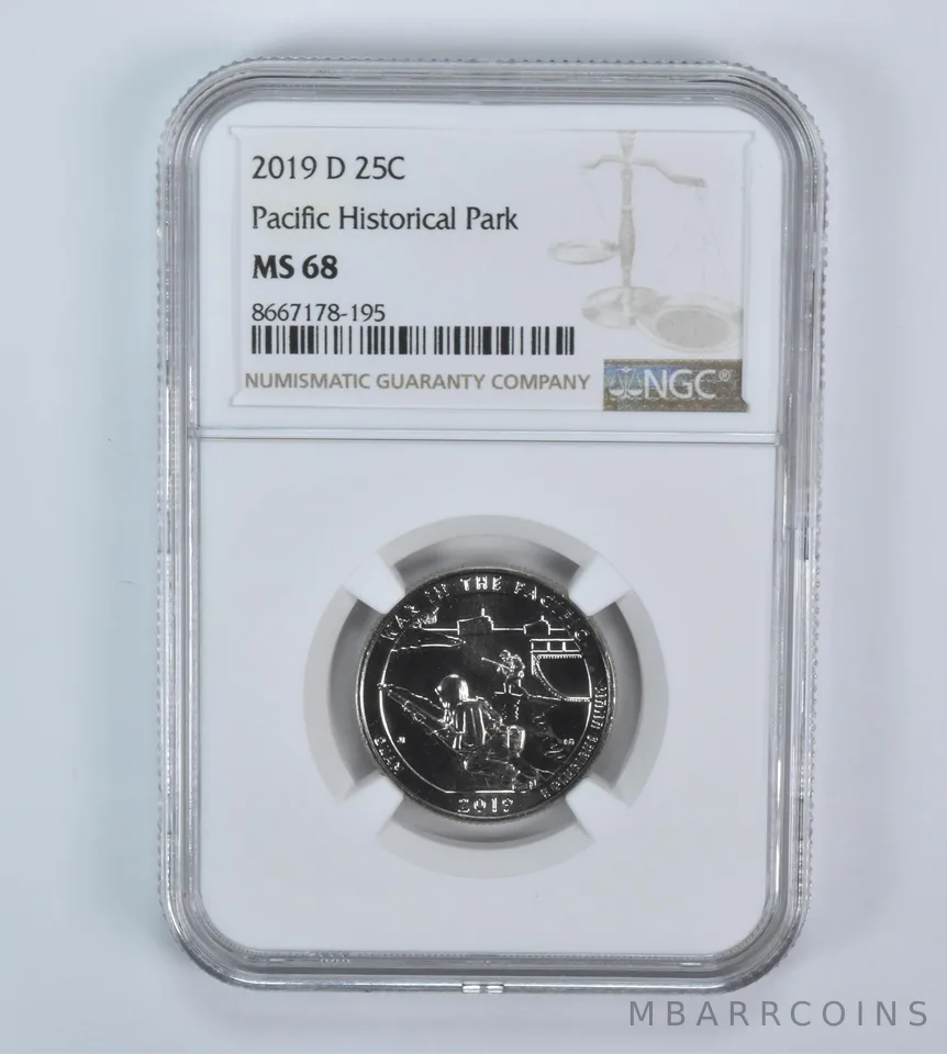 2019-D Washington Quarter ATB Pacific Historical Park MS68 NGC