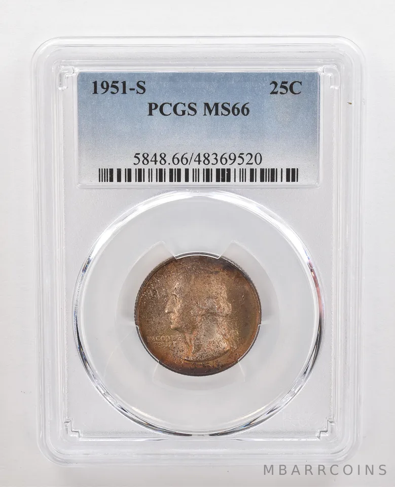 1951-S Washington Quarter MS66 PCGS Beautiful Tone *4381
