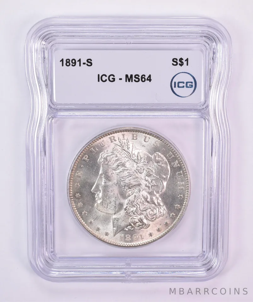 1891-S Morgan Silver Dollar MS64 ICG