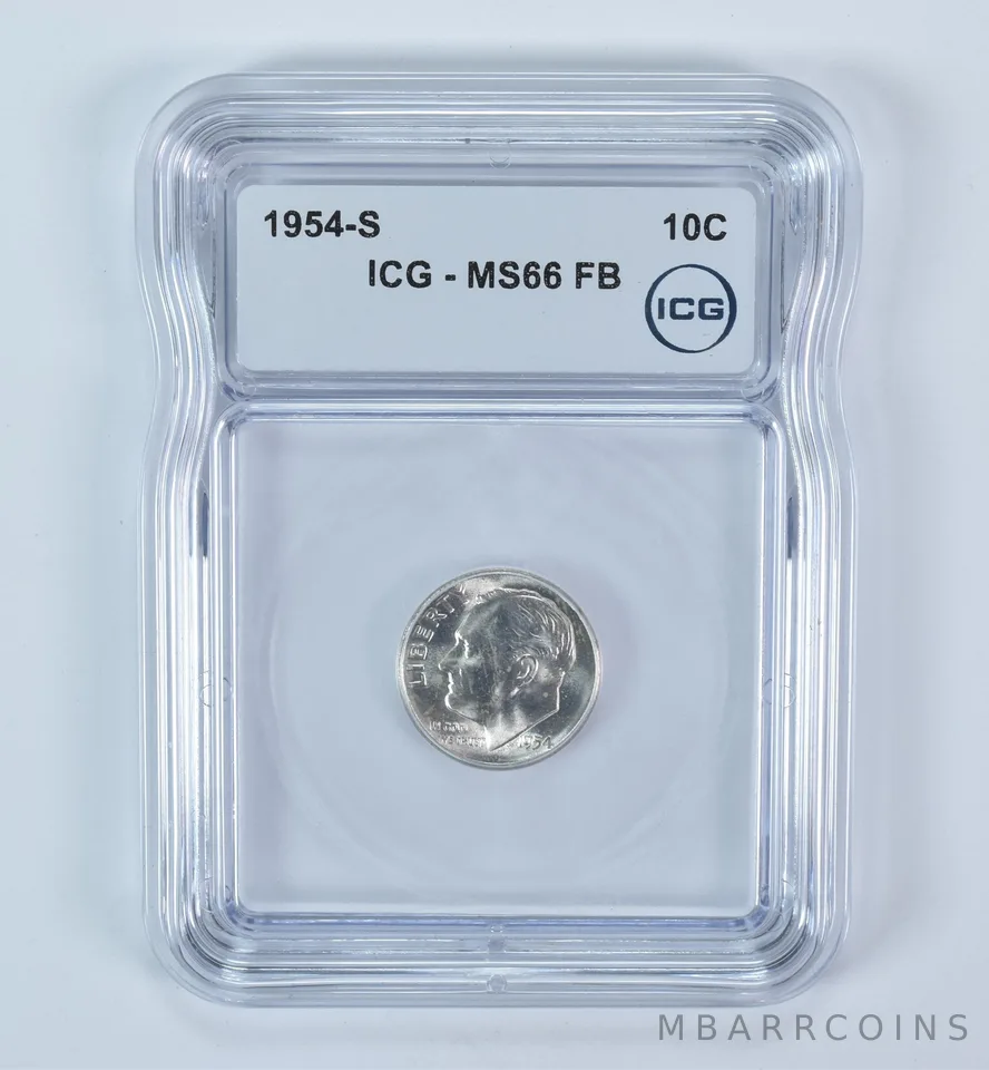 1954-S Roosevelt Dime MS66 FB ICG