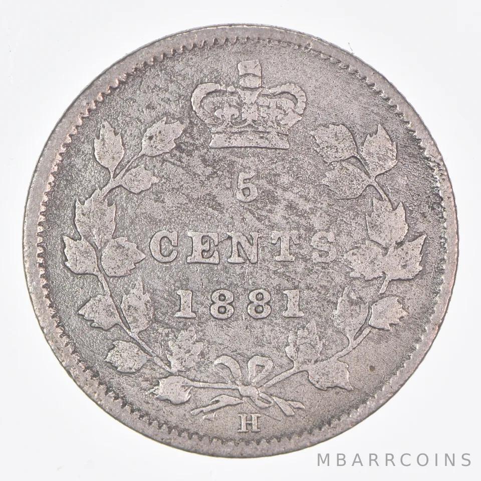 Better Date - 1881 Canada 5 Cents World Coin- Silver *278