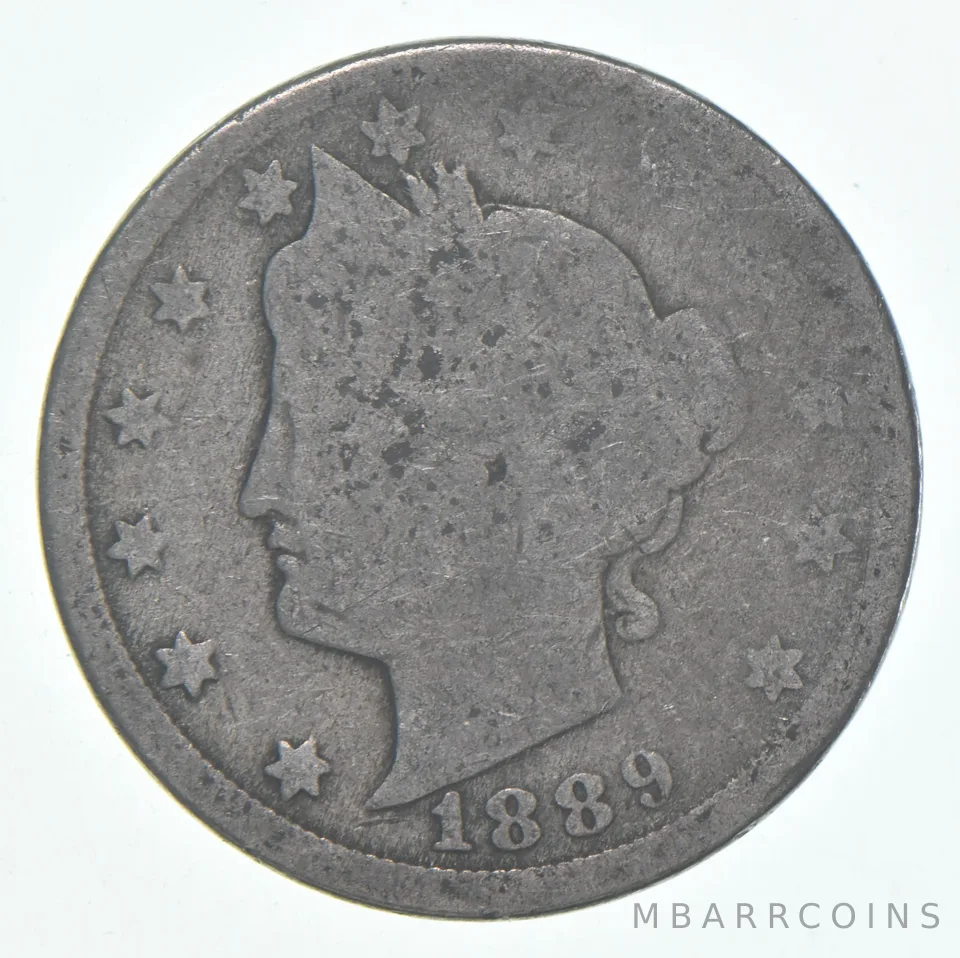 1889 Liberty V Nickel AC Average Circ