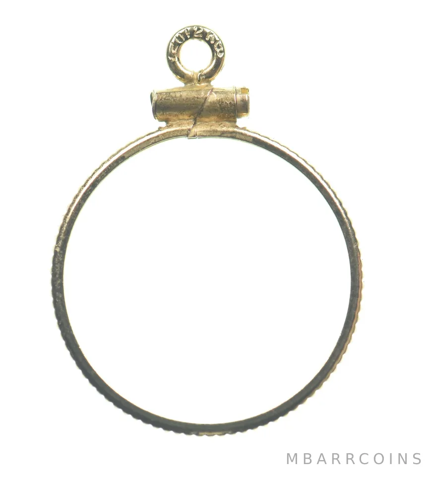 12k 0.6 Gram Gold Filled 15.5mm 1/10 Krugerrand Coin Bezel Pendant Frame *4890