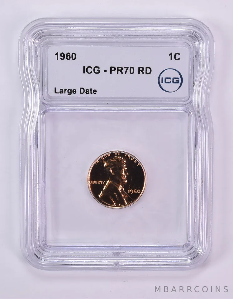 1960 Lincoln Memorial Cent Large Date PR70 RD ICG