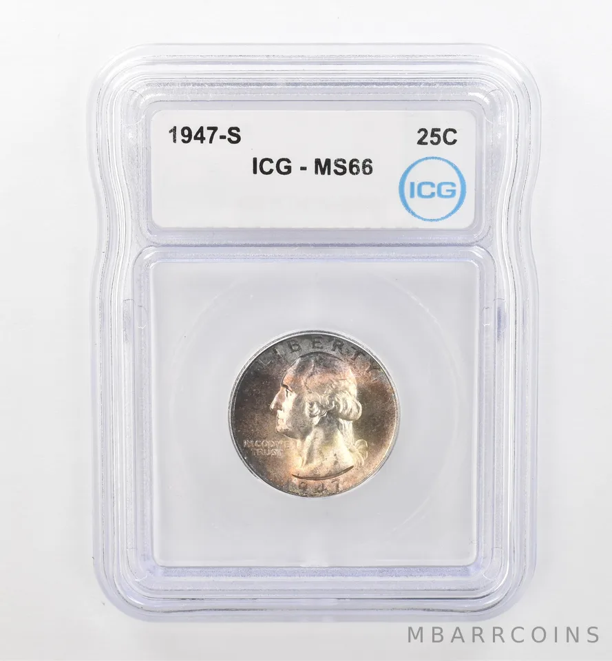 1947-S Washington Quarter MS66 ICG Beautiful Tone *1722