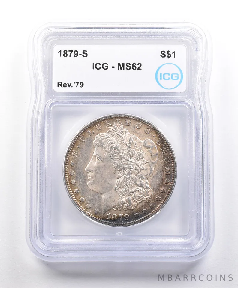 1879-S Morgan Silver Dollar Reverse Of 79 MS62 ICG *3299