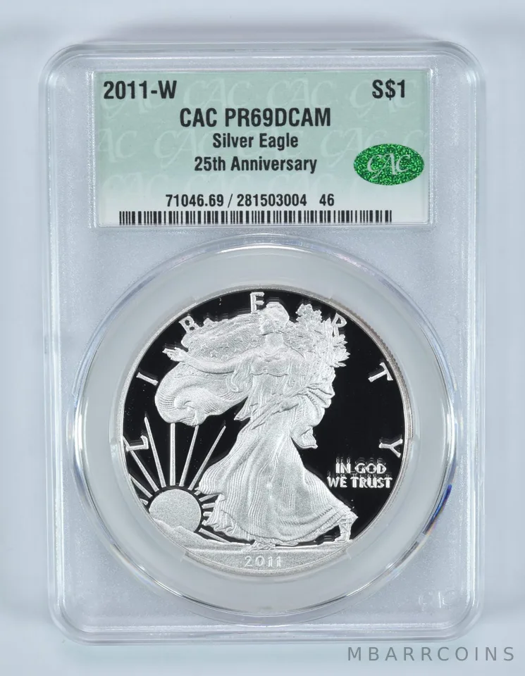 2011-W American Silver Eagle 25th Anniversary PR69 DCAM CAC CACg