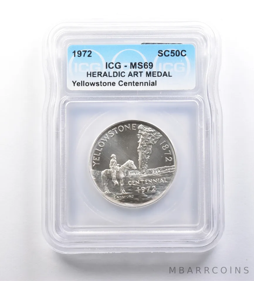 1972 So-Called Half Dollar Yellowstone Centennial MS69 ICG *7185