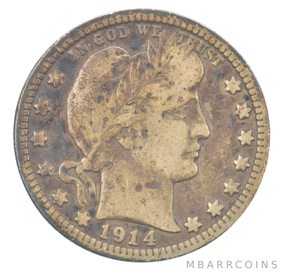 1914-D Barber Quarter Beautiful Tone *0696