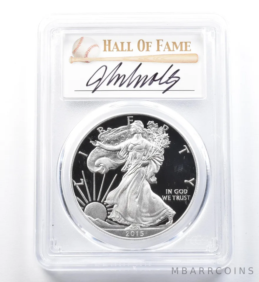 2015-W American Silver Eagle John Smoltz PR70 DCAM PCGS a1205