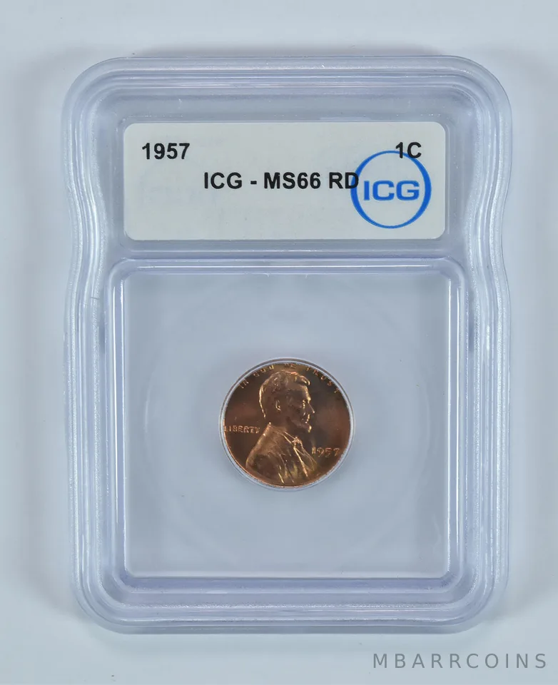 1957 Lincoln Wheat Cent MS66 RD ICG
