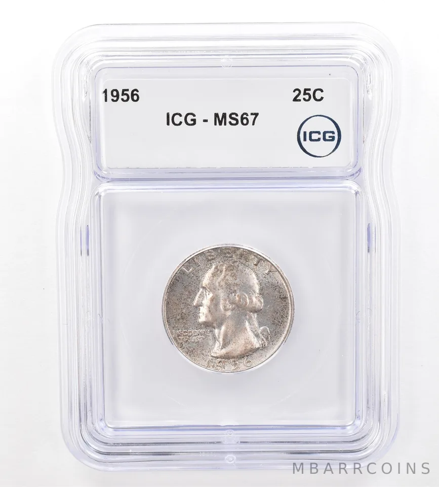 1956 Washington Quarter MS67 ICG Beautiful Tone *7401