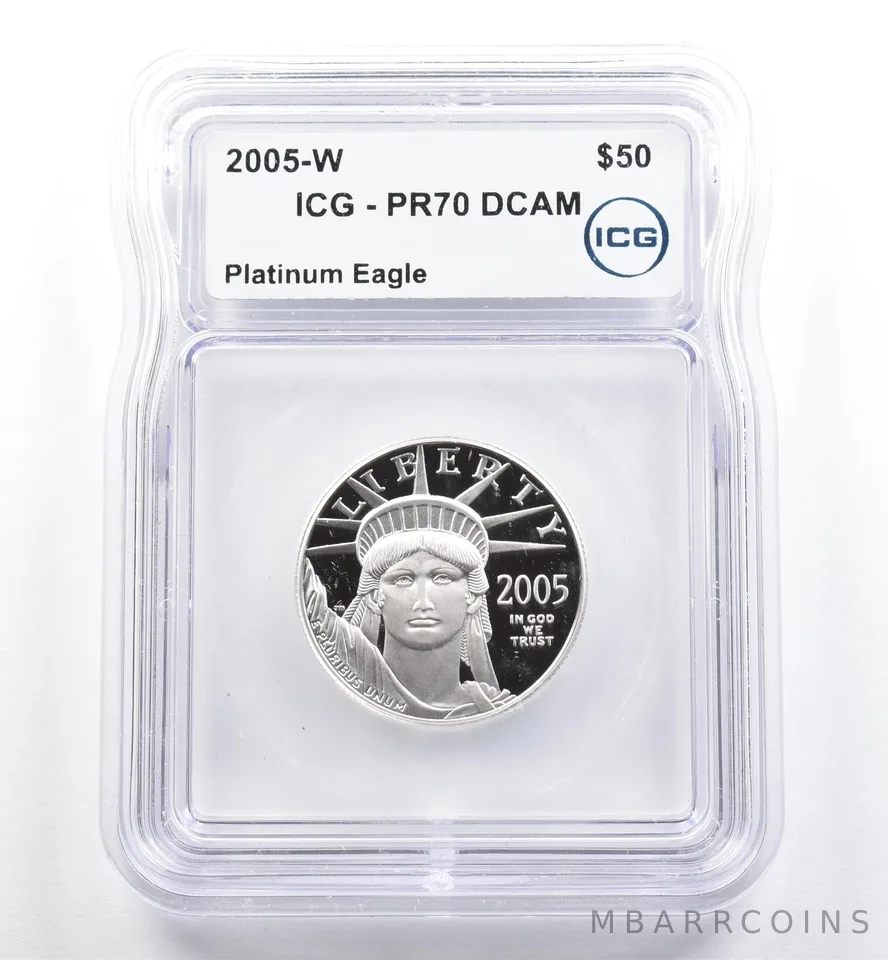 2005-W $50 American Platinum Eagle 1/2 Oz Platinum PR70 DCAM ICG