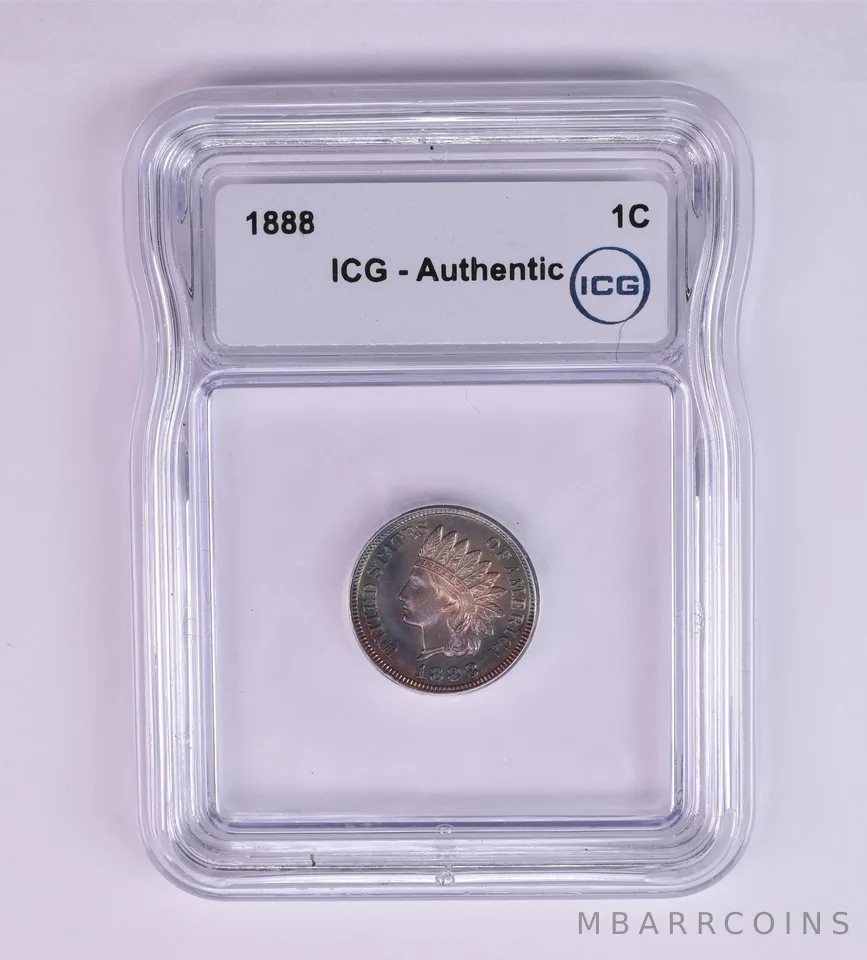 1888 Indian Head Cent Authentic ICG Beautiful Tone *1256