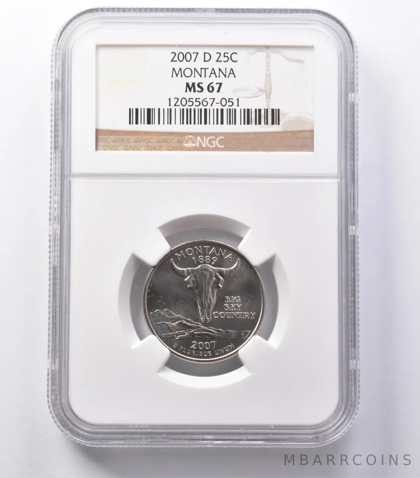 MS67 2007-D Washington State Quarter Montana NGC *5373
