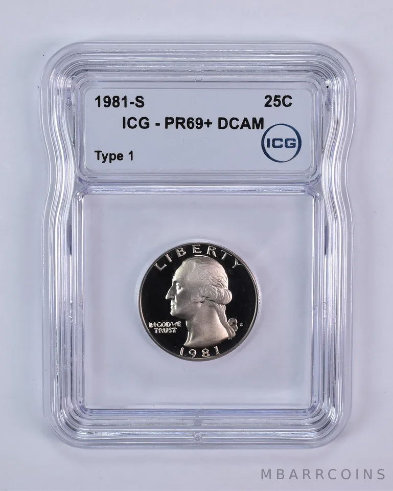 1981-S Washington Quarter Type 1 PR69+ DCAM ICG