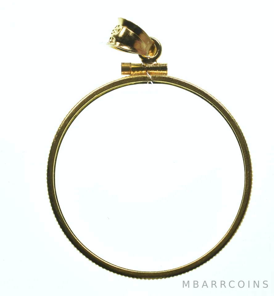 14K 30.6mm Gold Filled US Half Dollar Coin Bezel Pendant Frame Edge *1441