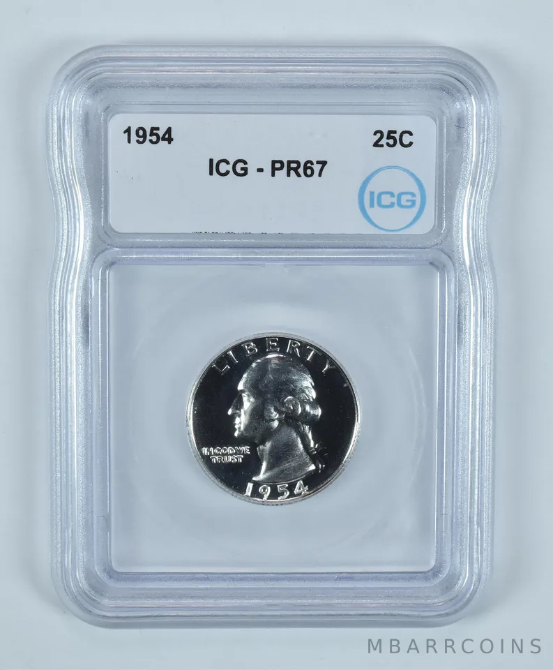 1954 Washington Quarter Silver PR67 ICG