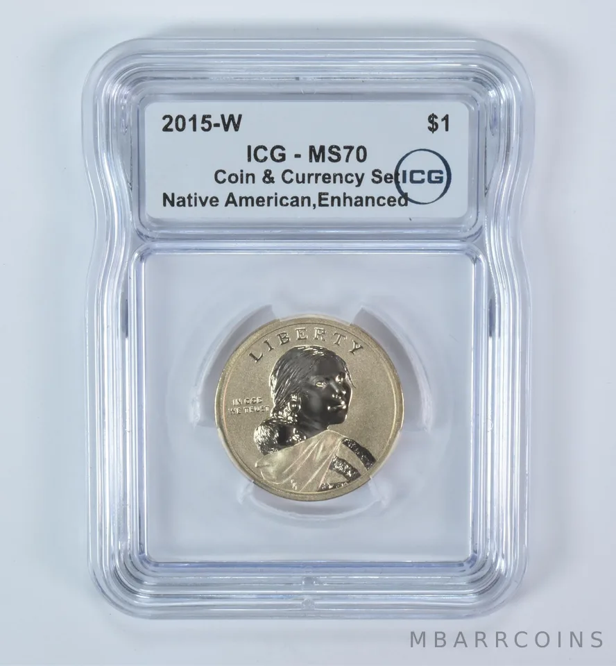 2015-W Sacagawea $1 (from Coin & Currency Set) Enhanced MS70 ICG