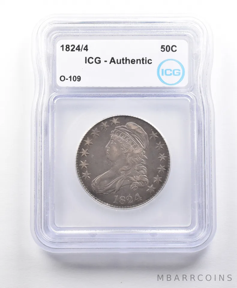 1824/4 Capped Bust Half Dollar O-109 Authentic ICG *5646