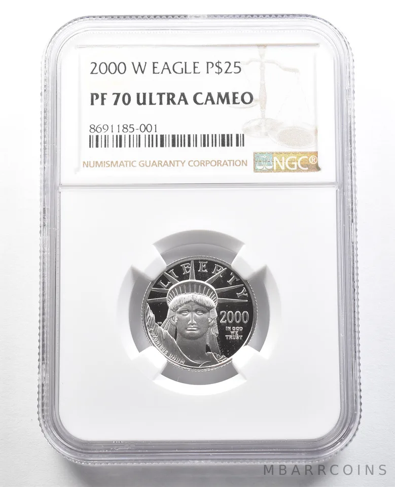 2000-W $25 American Platinum Eagle 1/4 Oz Platinum PF70 UCAM NGC