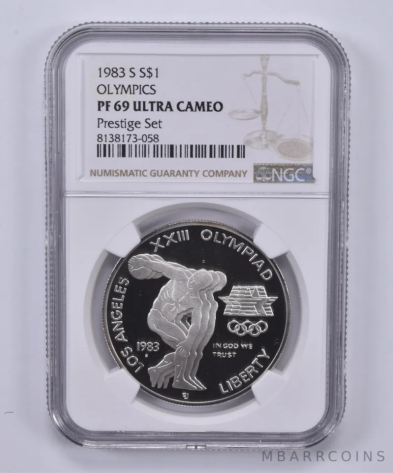1983-S Olympic Commemorative Dollar Prestige Set PF69 UCAM NGC Brown Label