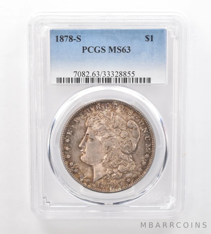 1878-S Morgan Silver Dollar MS63 PCGS Beautiful Tone *7460