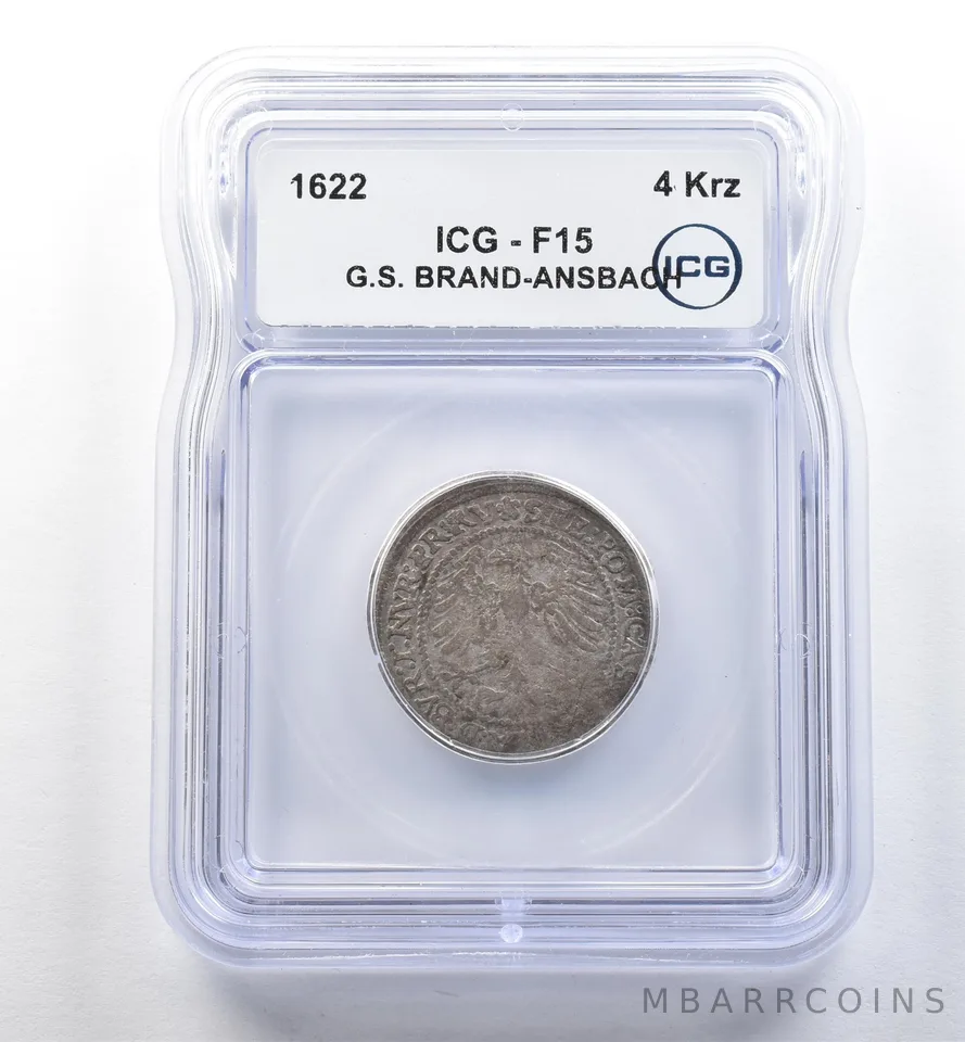 1622 German States Brand-Ansbach 4 Kreuzer F15 ICG *2591