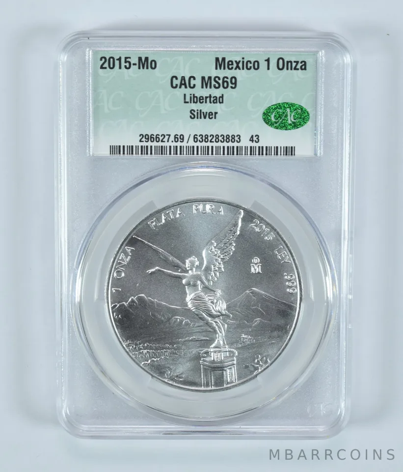 2015 Mo Mexico 1 Onza Silver Libertad MS69 CAC CACg