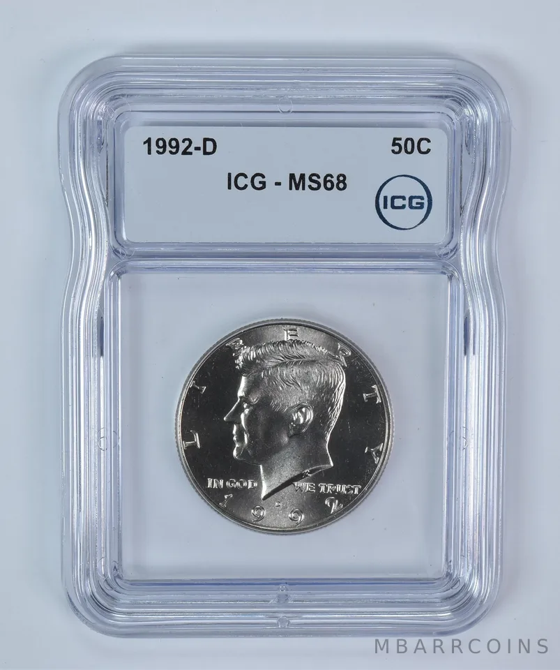 1992-D Kennedy Half Dollar MS68 ICG