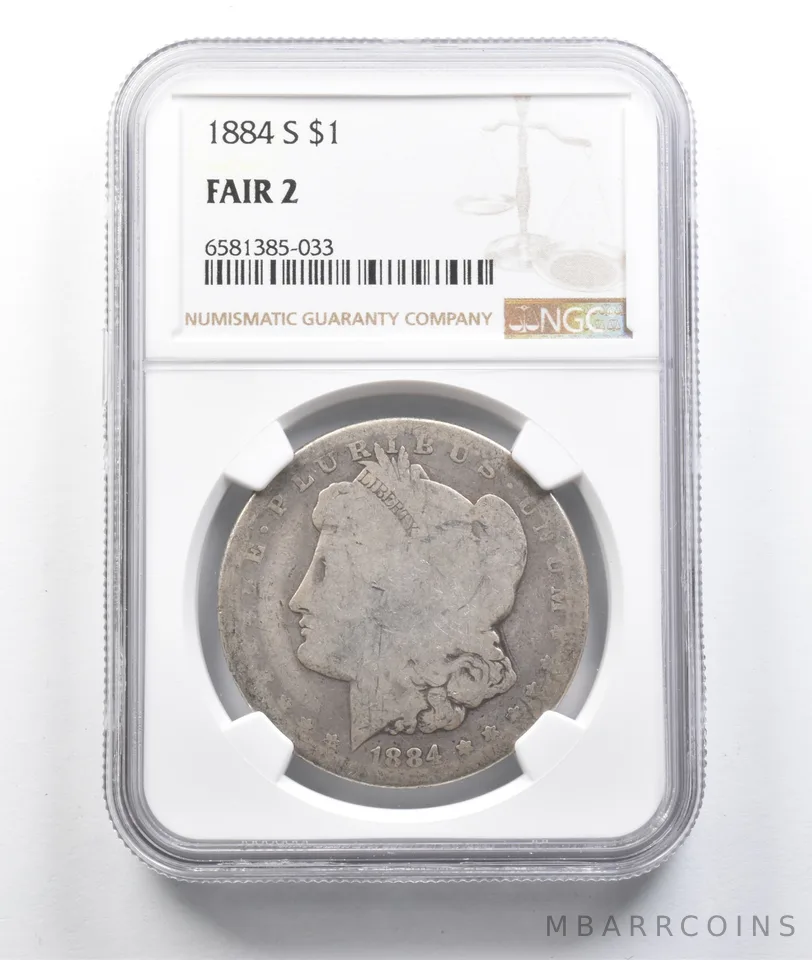 1884 Morgan Silver Dollar Fair 2 NGC Lowball *0457