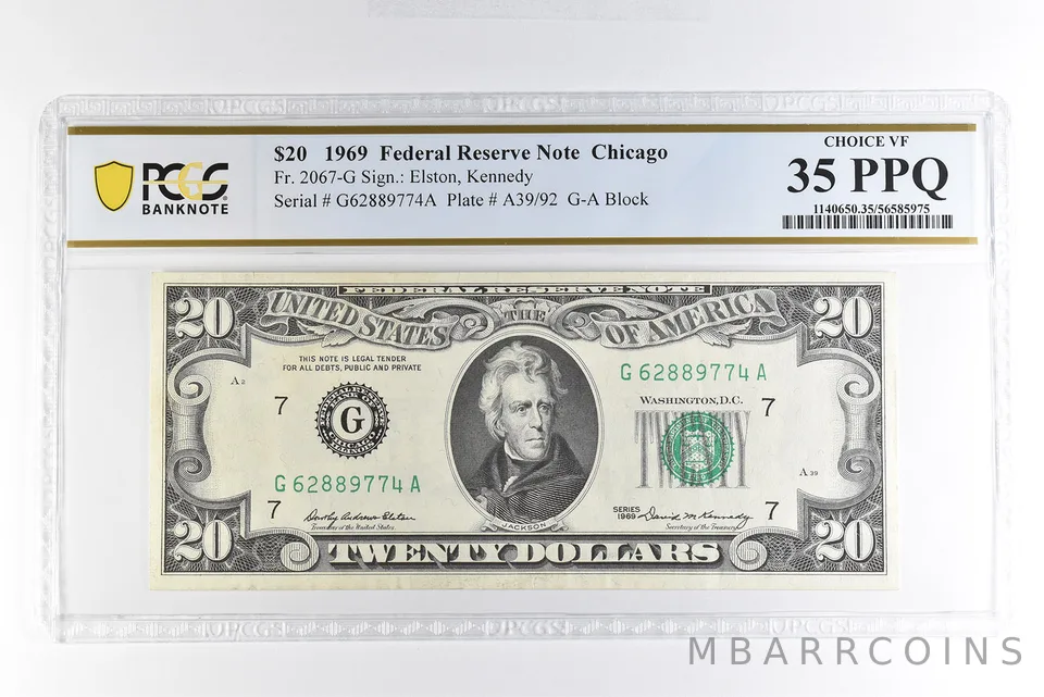1969 $20 Chicago IL FRN Fr#2067-G Choice VF 35 PPQ PCGS *4997