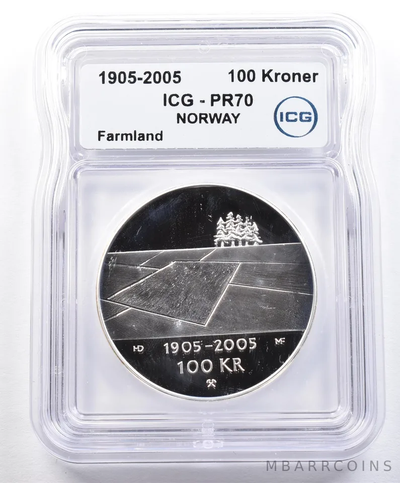 1905-2005 Norway 100 Kroner Farmland PR70 ICG *1607