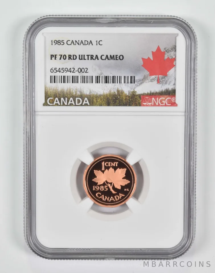 1985 PF70 RD Canadian 1C Cent Penny NGC Canada Lbl