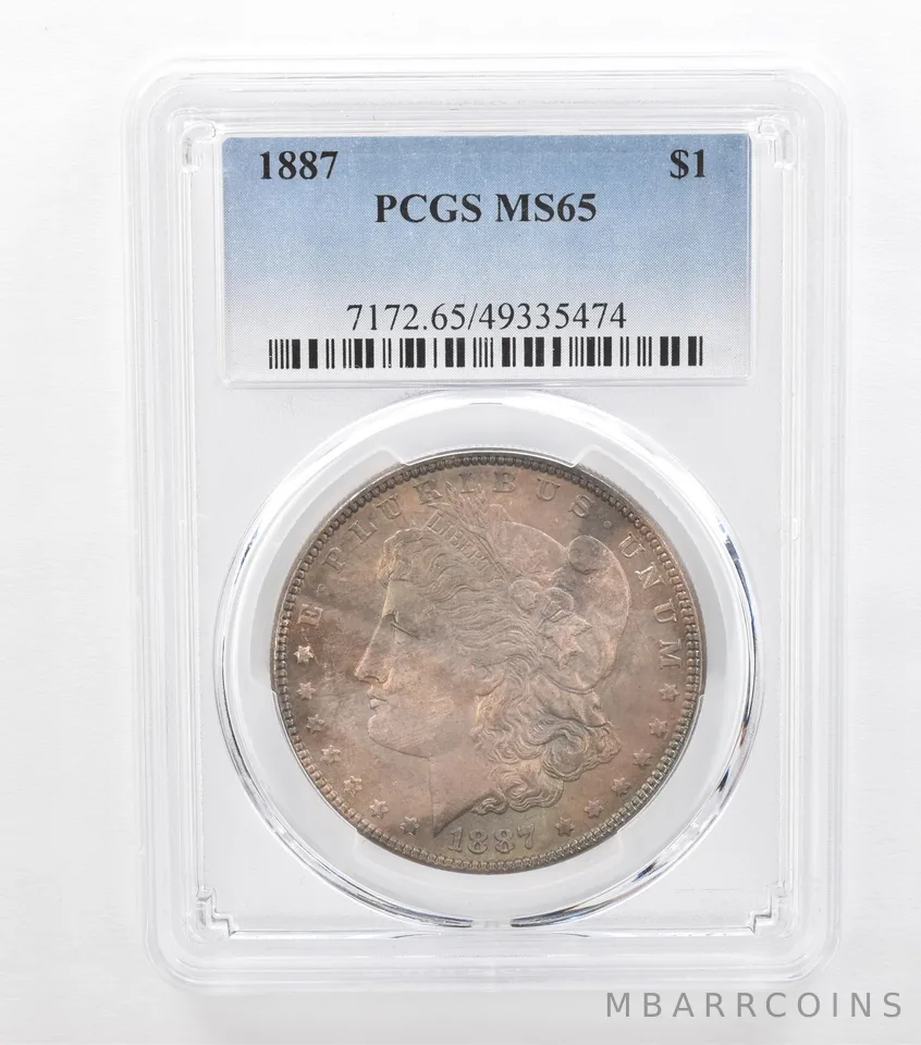 1887 Morgan Silver Dollar MS65 PCGS Beautiful Tone *3692