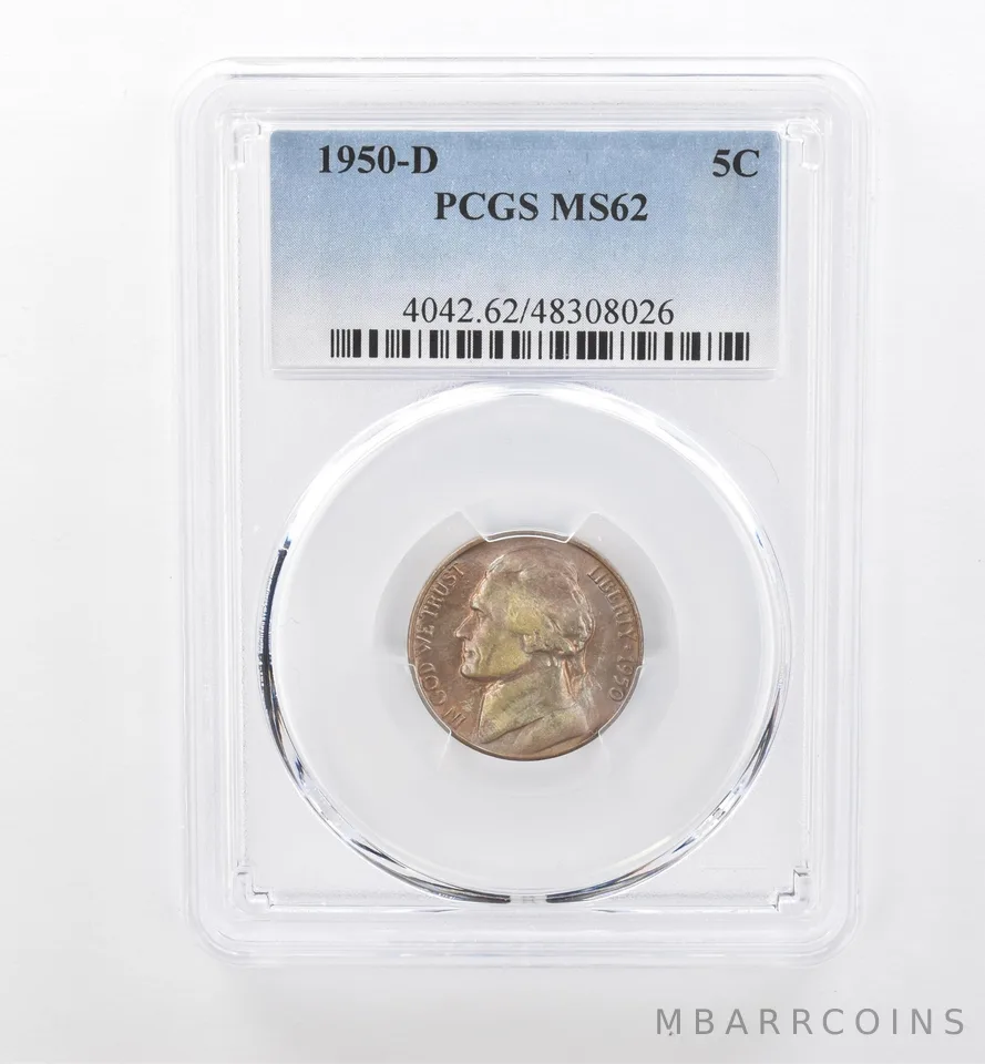 1950-D Jefferson Nickel MS62 PCGS Beautiful Tone *1817