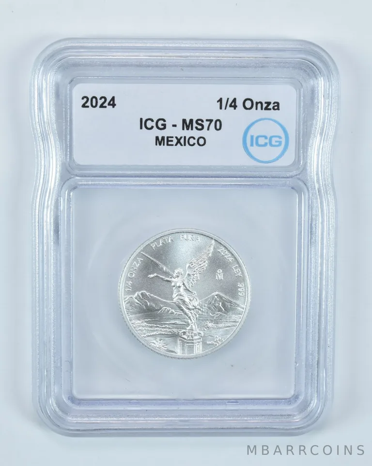 2024 Mo Mexico 1/4 Onza Silver Libertad MS70 ICG
