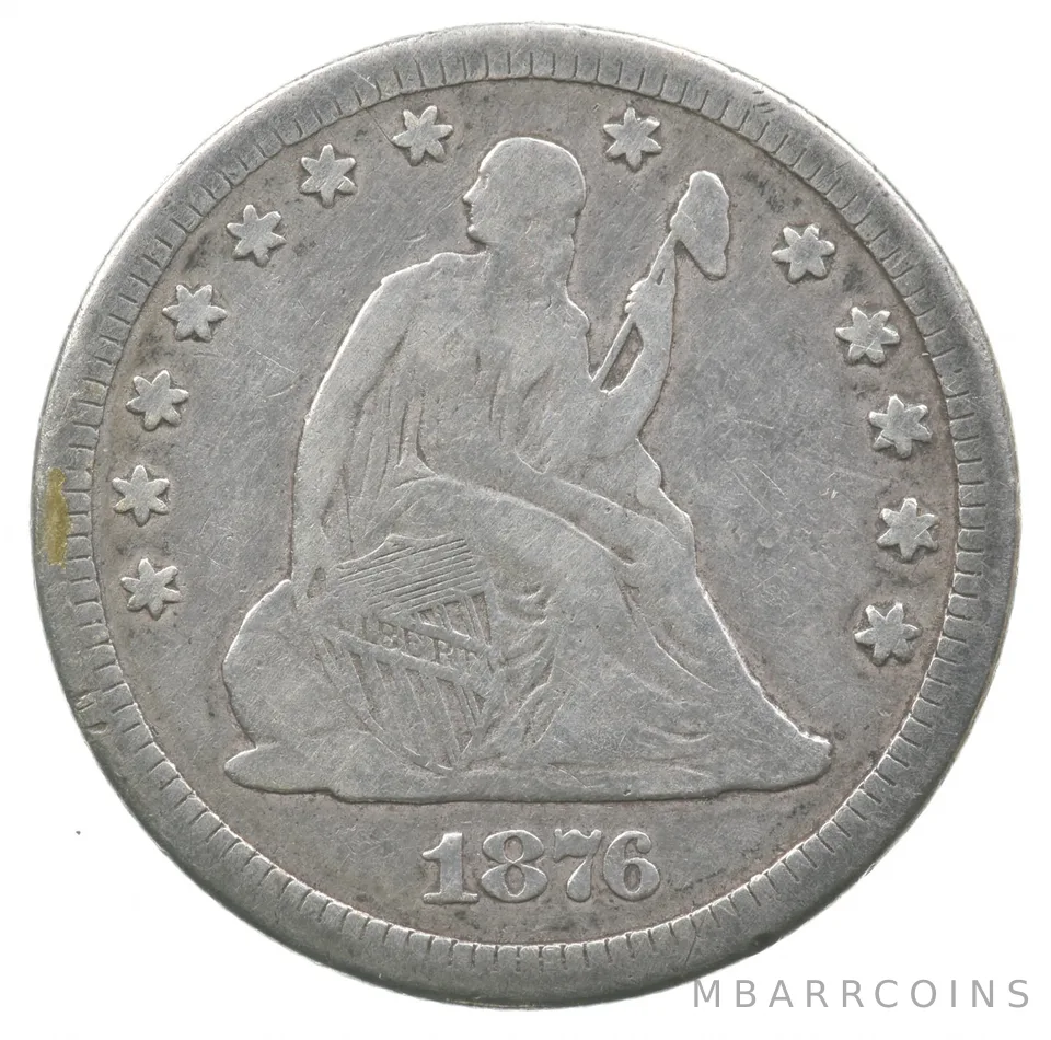 1876-CC Seated Liberty Quarter *6201