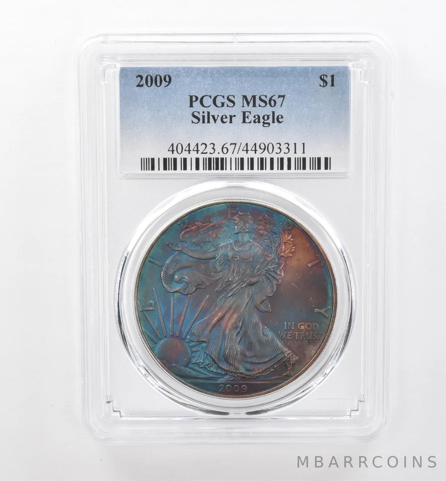 2009 American Silver Eagle MS67 PCGS Beautiful Tone *1959