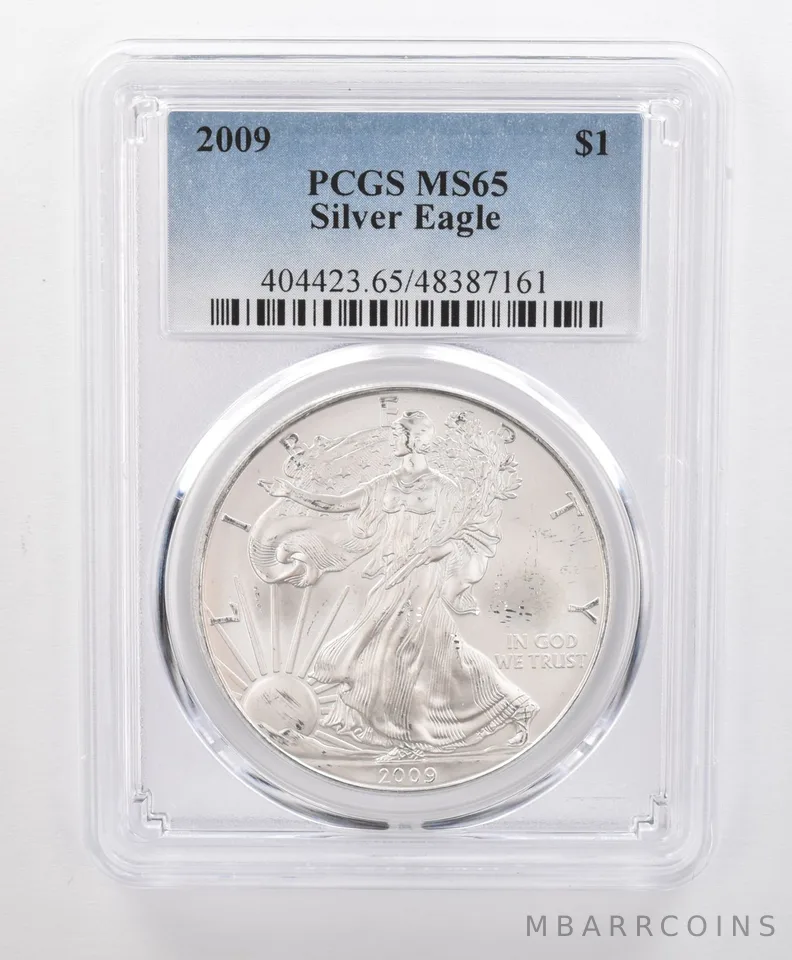 MS65 2009 American Silver Eagle PCGS Beautifully Toned Soft Pink Sheen *0183
