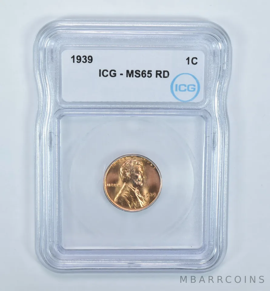 1939 Lincoln Wheat Cent MS65 RD ICG