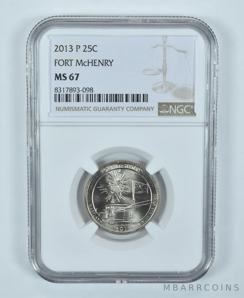 2013-P Washington Quarter Fort McHenry America The Beautiful MS67 NGC