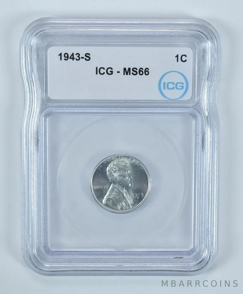 1943-S Lincoln Wheat Cent MS66 ICG