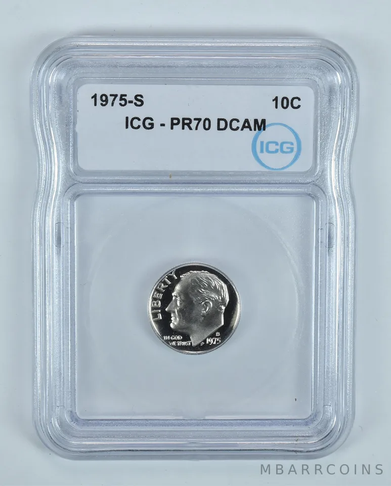 1975-S Roosevelt Dime PR70 DCAM ICG
