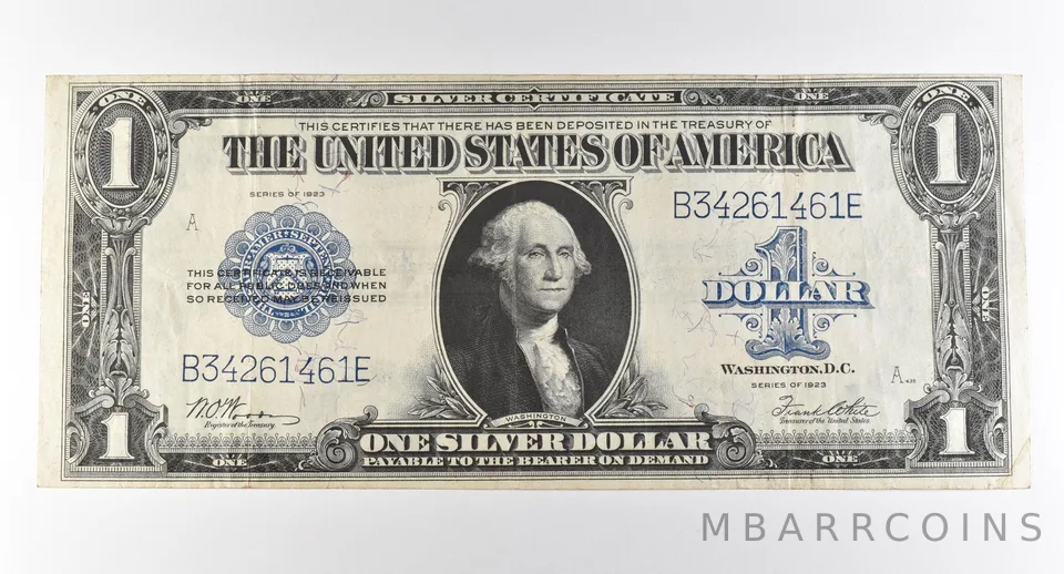 1923 $1 Silver Certificate Large Note Blue Seal *2917