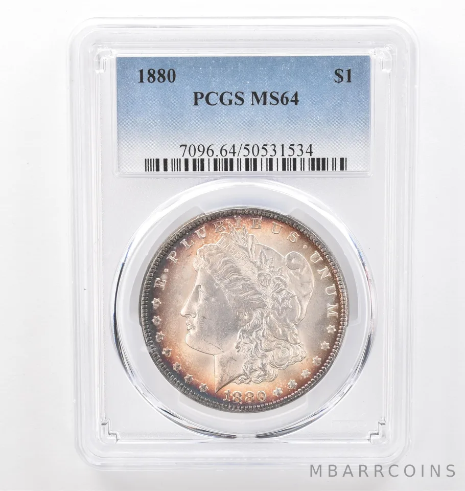 1880 Morgan Silver Dollar MS64 PCGS Peripheral Tone *6231