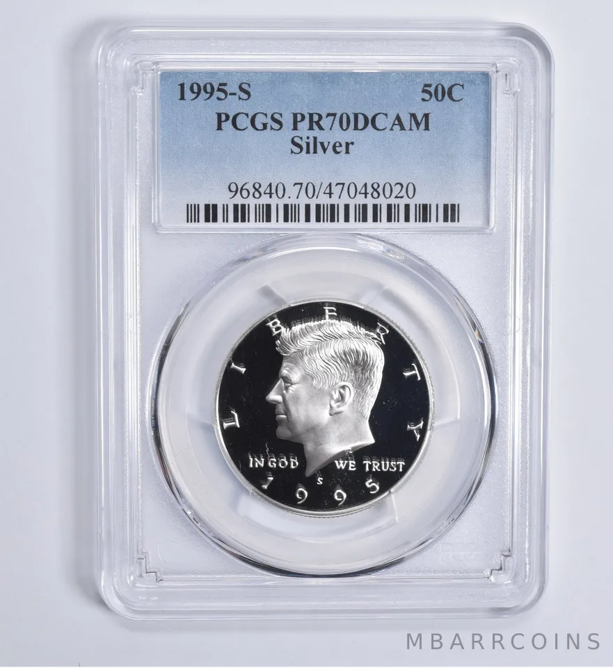 1995-S Kennedy Half Dollar Silver PR70 DCAM PCGS Blue Lbl