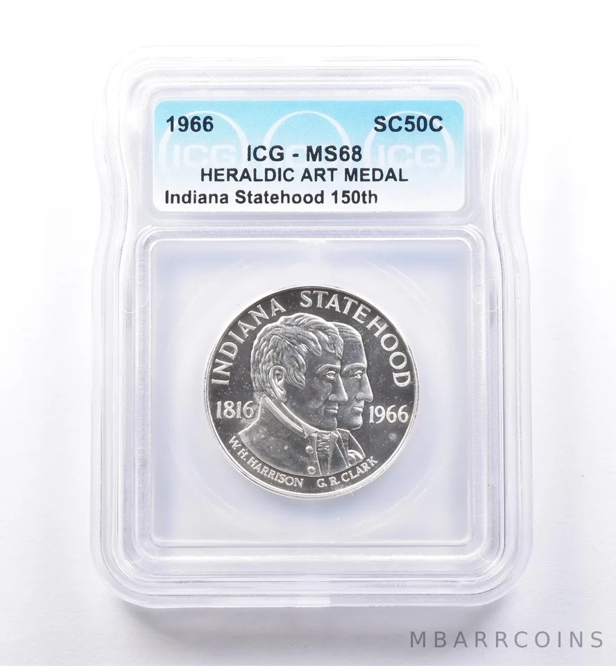 1966 So Called Half Dollar Indiana Statehood 150th Anniversary MS68 ICG *8498