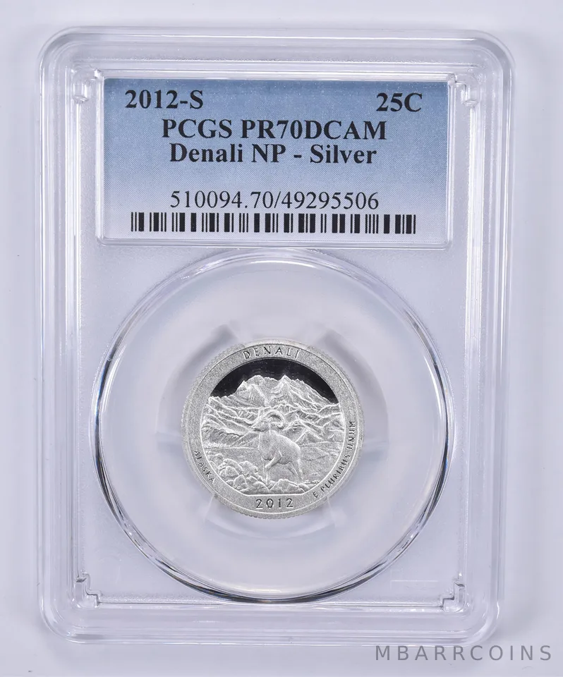 2012-S Washington Quarter Silver Denali PR70 DCAM PCGS Blue Label