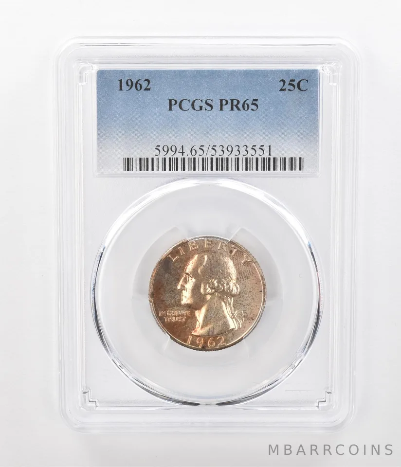 1962 Washington Quarter PR65 PCGS Beautiful Tone *1120